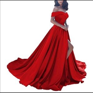 NWT Elegant Red A line evening gown